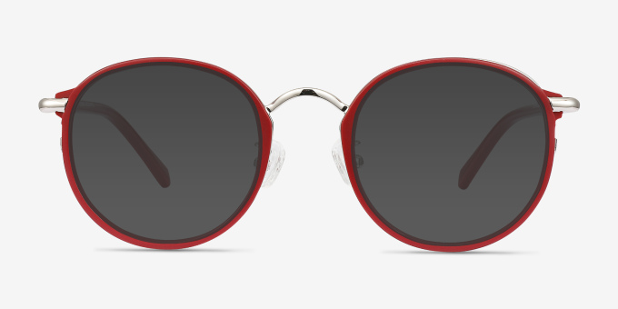 Carnival Matte Red Acetate, MetalEyeglass Frames from EyeBuyDirect, with Tinted Lenses