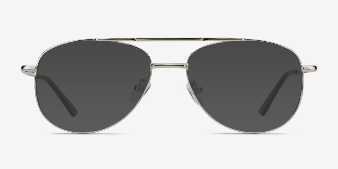 Tasker Silver MetalEyeglass Frames from EyeBuyDirect, with Tinted Lenses