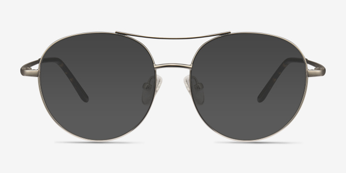 Cassini Silver MetalEyeglass Frames from EyeBuyDirect, with Tinted Lenses