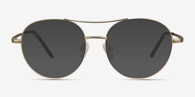Cassini Golden MetalEyeglass Frames from EyeBuyDirect, with Tinted Lenses