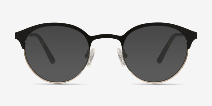 Fixate Black Golden MetalEyeglass Frames from EyeBuyDirect, with Tinted Lenses