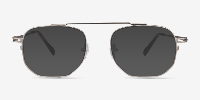 Cordon Matte Silver MetalEyeglass Frames from EyeBuyDirect, with Tinted Lenses