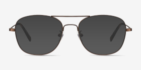 Courser Café Métal Montures de lunettes de vue d'EyeBuyDirect, with Tinted Lenses