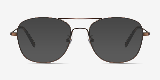 Courser Coffee MetalEyeglass Frames from EyeBuyDirect, with Tinted Lenses