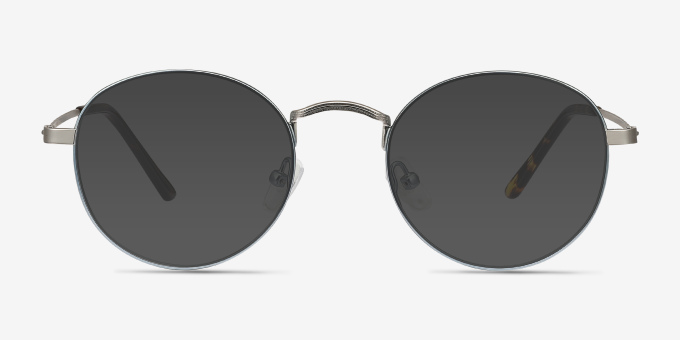 Cupertino Frost Blue MetalEyeglass Frames from EyeBuyDirect, with Tinted Lenses