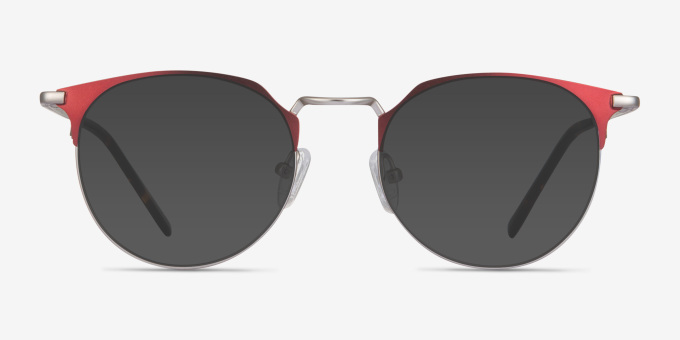 Veronica Red MetalEyeglass Frames from EyeBuyDirect, with Tinted Lenses