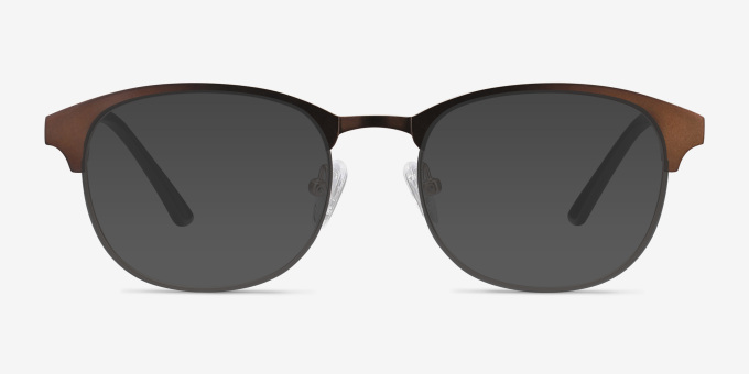 Toledo Brown MetalEyeglass Frames from EyeBuyDirect, with Tinted Lenses