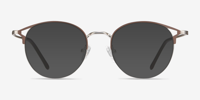 Jive Brown MetalEyeglass Frames from EyeBuyDirect, with Tinted Lenses