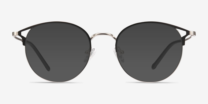 Jive Black & Silver MetalEyeglass Frames from EyeBuyDirect, with Tinted Lenses