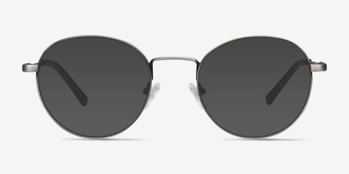 Memento Gunmetal MetalEyeglass Frames from EyeBuyDirect, with Tinted Lenses