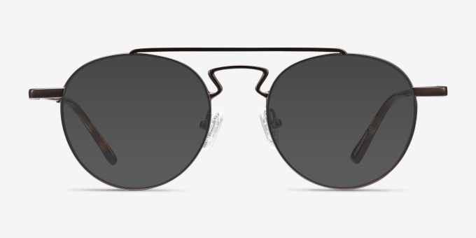 Chariot Gunmetal MetalEyeglass Frames from EyeBuyDirect, with Tinted Lenses