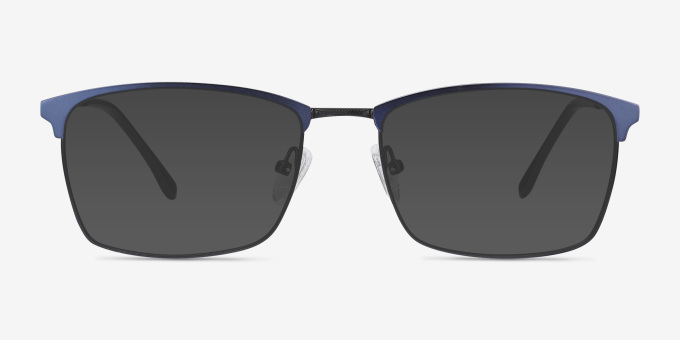 Signal Blue MetalEyeglass Frames from EyeBuyDirect, with Tinted Lenses