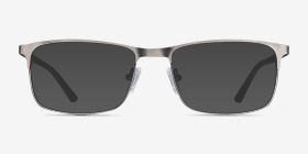 Wit Gunmetal Métal Montures de lunettes de vue d'EyeBuyDirect, with Tinted Lenses