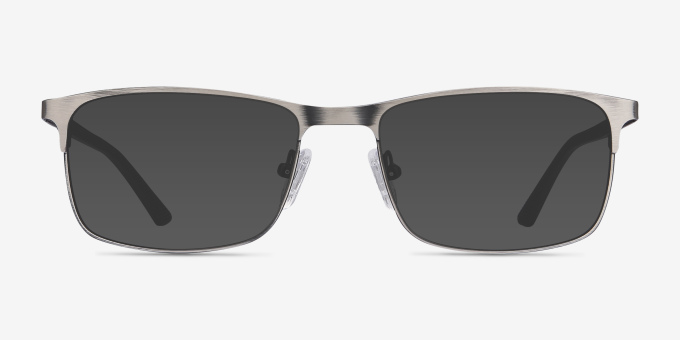Wit Gunmetal MetalEyeglass Frames from EyeBuyDirect, with Tinted Lenses