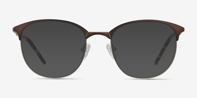 Perceive Brown Golden MétalMontures de lunettes de vue d'EyeBuyDirect, Avec des Verres Teintés