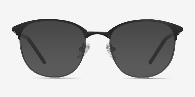 Perceive Black Gunmetal MetalEyeglass Frames from EyeBuyDirect, with Tinted Lenses