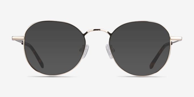Cori Golden MetalEyeglass Frames from EyeBuyDirect, with Tinted Lenses