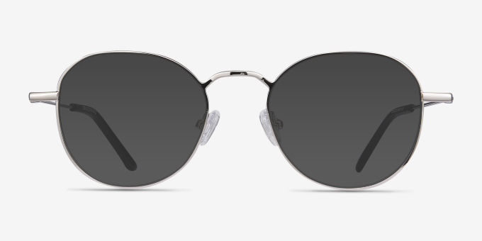 Cori Silver MetalEyeglass Frames from EyeBuyDirect, with Tinted Lenses