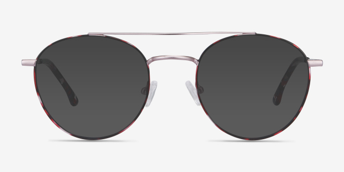 Earhart Red Tortoise MetalEyeglass Frames from EyeBuyDirect, with Tinted Lenses