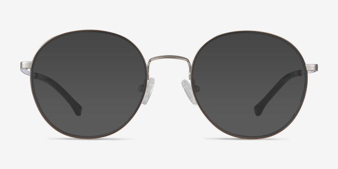 Progress Brown Silver MetalEyeglass Frames from EyeBuyDirect, with Tinted Lenses