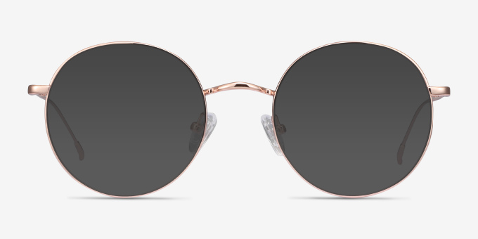 Dapper Rose Gold MetalEyeglass Frames from EyeBuyDirect, with Tinted Lenses