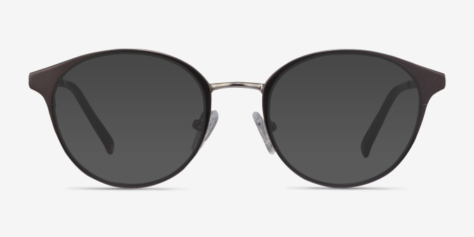 Broadway Gunmetal MetalEyeglass Frames from EyeBuyDirect, with Tinted Lenses