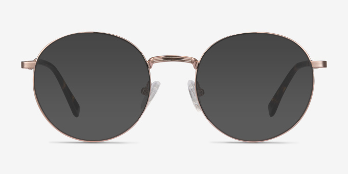Bistro Rose Gold MetalEyeglass Frames from EyeBuyDirect, with Tinted Lenses