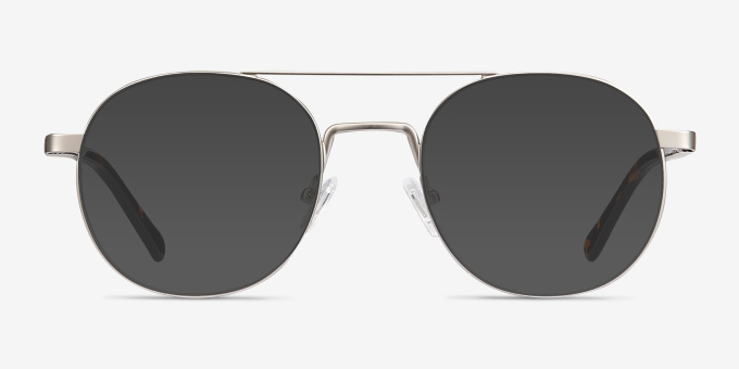 Lock XL Silver MetalEyeglass Frames from EyeBuyDirect, with Tinted Lenses