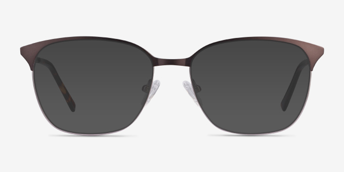 Avenue Gunmetal MetalEyeglass Frames from EyeBuyDirect, with Tinted Lenses
