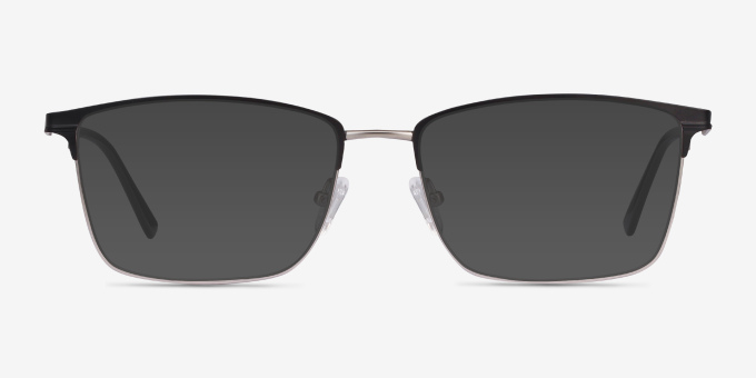 Castle Black MetalEyeglass Frames from EyeBuyDirect, with Tinted Lenses