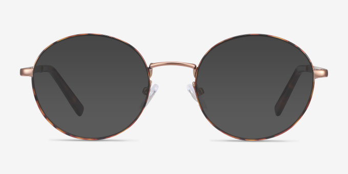 Aero Tortoise Golden MetalEyeglass Frames from EyeBuyDirect, with Tinted Lenses