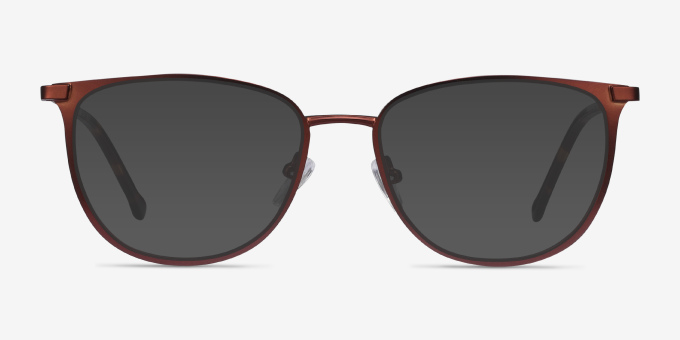 Shimmer Red MetalEyeglass Frames from EyeBuyDirect, with Tinted Lenses