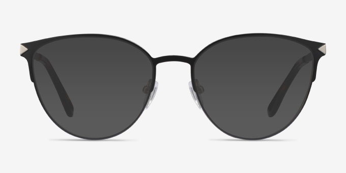 Nadia Black MetalEyeglass Frames from EyeBuyDirect, with Tinted Lenses