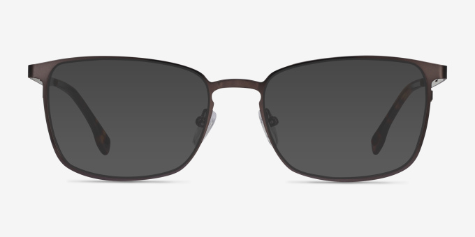 Dakota Gunmetal MetalEyeglass Frames from EyeBuyDirect, with Tinted Lenses