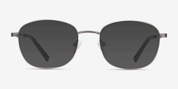 Fortune Gunmetal MetalEyeglass Frames from EyeBuyDirect, with Tinted Lenses