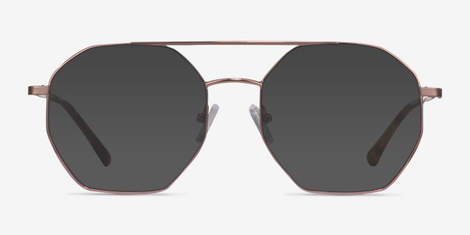 Eight Rose Gold MetalEyeglass Frames from EyeBuyDirect, with Tinted Lenses