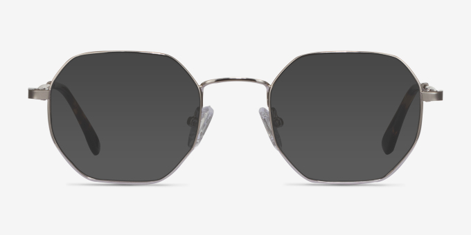 Soar Silver MetalEyeglass Frames from EyeBuyDirect, with Tinted Lenses