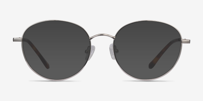 Twirl Silver MetalEyeglass Frames from EyeBuyDirect, with Tinted Lenses