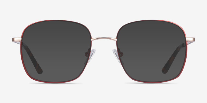 Archive Burgundy MetalEyeglass Frames from EyeBuyDirect, with Tinted Lenses