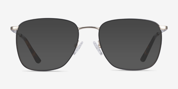 Reason Black Gold MetalEyeglass Frames from EyeBuyDirect, with Tinted Lenses