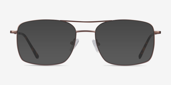 Daymo Brown MetalEyeglass Frames from EyeBuyDirect, with Tinted Lenses