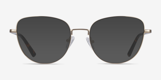 Clotilde Gold MetalEyeglass Frames from EyeBuyDirect, with Tinted Lenses