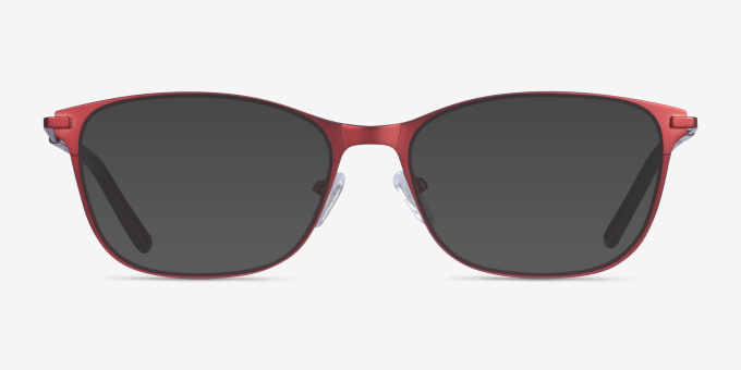 Modena Red MetalEyeglass Frames from EyeBuyDirect, with Tinted Lenses