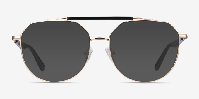 Coxon Golden Black MetalEyeglass Frames from EyeBuyDirect, with Tinted Lenses