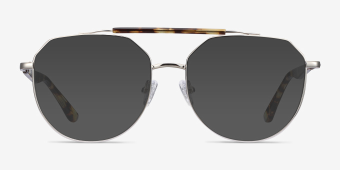 Coxon Silver Tortoise MetalEyeglass Frames from EyeBuyDirect, with Tinted Lenses