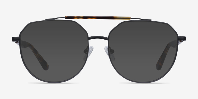 Coxon Black Tortoise MetalEyeglass Frames from EyeBuyDirect, with Tinted Lenses