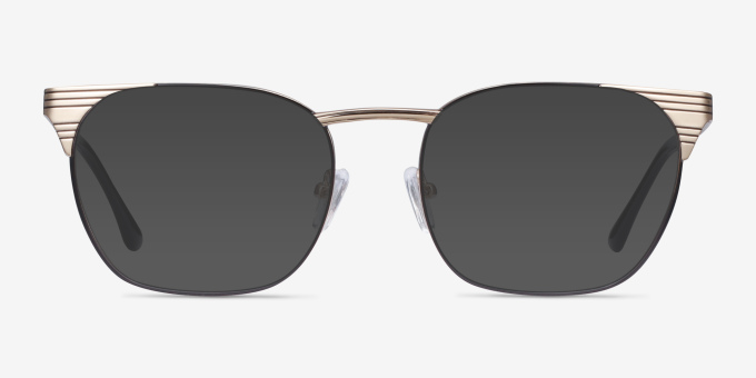 Soulist Black Golden MetalEyeglass Frames from EyeBuyDirect, with Tinted Lenses