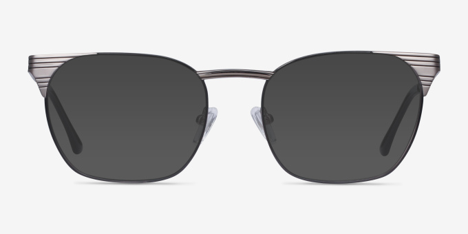 Soulist Black Silver MetalEyeglass Frames from EyeBuyDirect, with Tinted Lenses