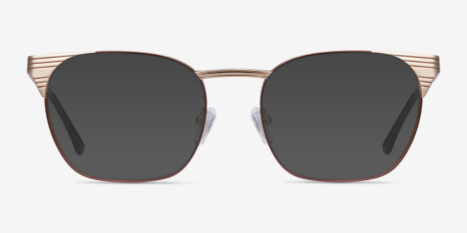 Soulist Brown Golden MetalEyeglass Frames from EyeBuyDirect, with Tinted Lenses