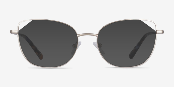 Moment Silver MetalEyeglass Frames from EyeBuyDirect, with Tinted Lenses